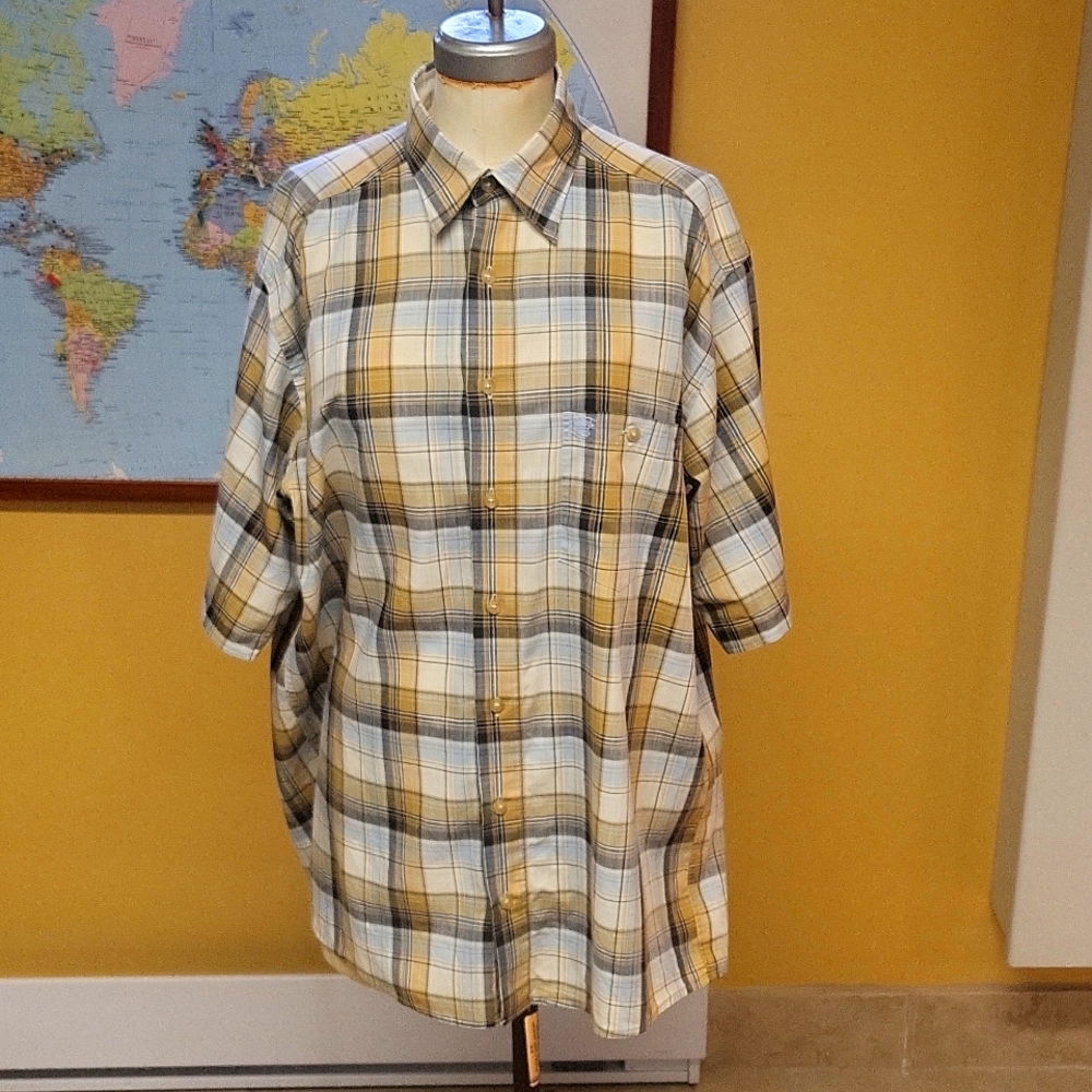 CASA MODA, Men’s Large short sleeves dress shirt, Casual Fit, carrot pattern